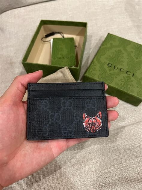 gucci wolf cardholder|gucci card holder sale clearance.